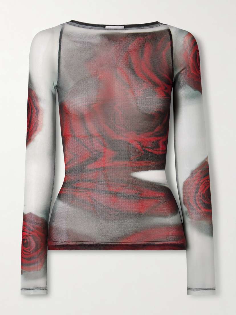 Jean Paul Gaultier Printed Mesh Top