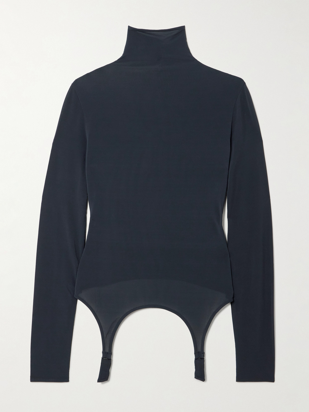 Jean Paul Gaultier Stretch-jersey Turtleneck Top In Blue