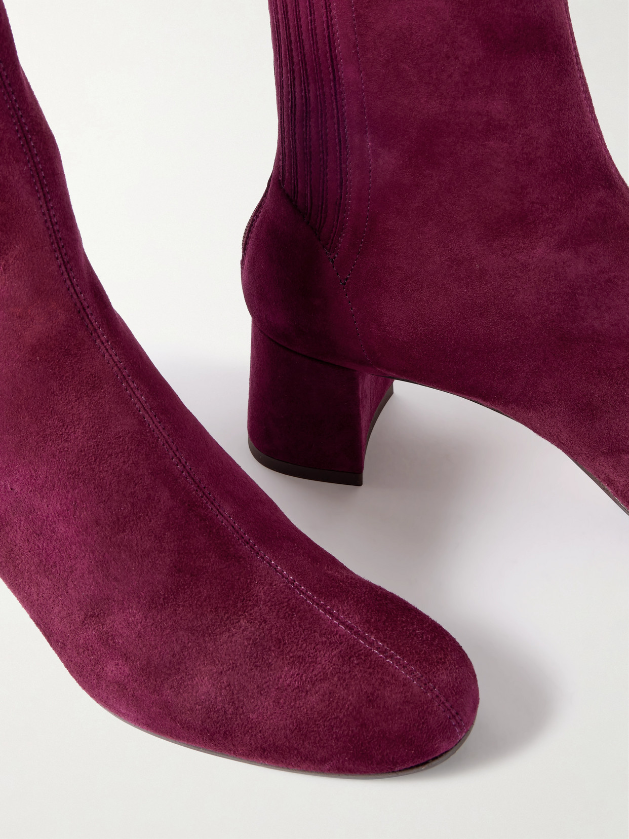 Aquazzura Saint Honoré 50 Suede Ankle Boots In Purple