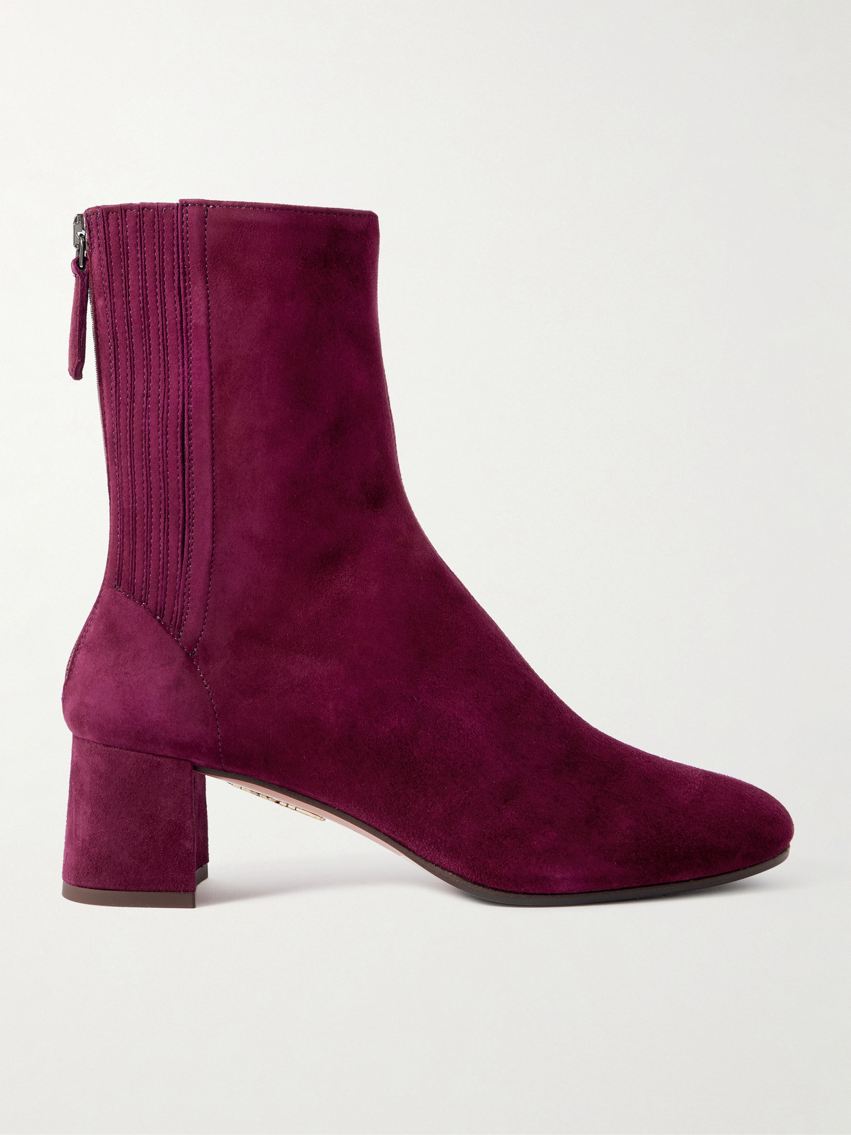 Aquazzura Saint Honoré 50 Suede Ankle Boots In Red