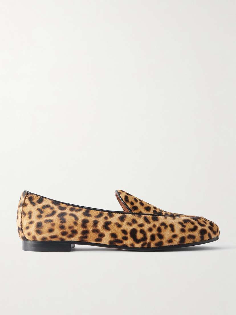 Aquazzura Leopard-print Calf Hair Loafers