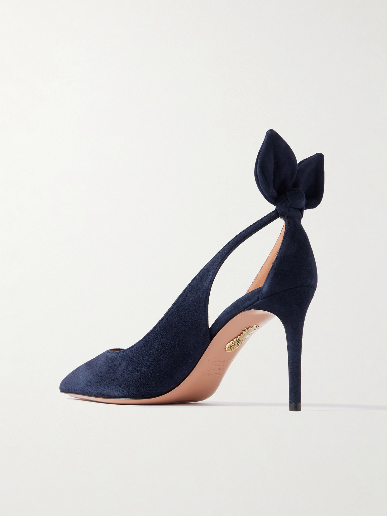 Aquazzura Bow Tie Pointed Toe Pump In Blue