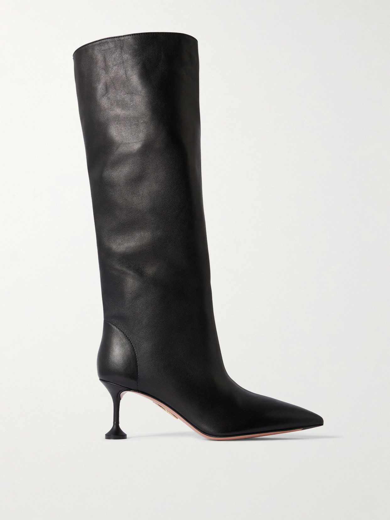 Aquazzura Lyla 65 Leather Knee Boots In Black