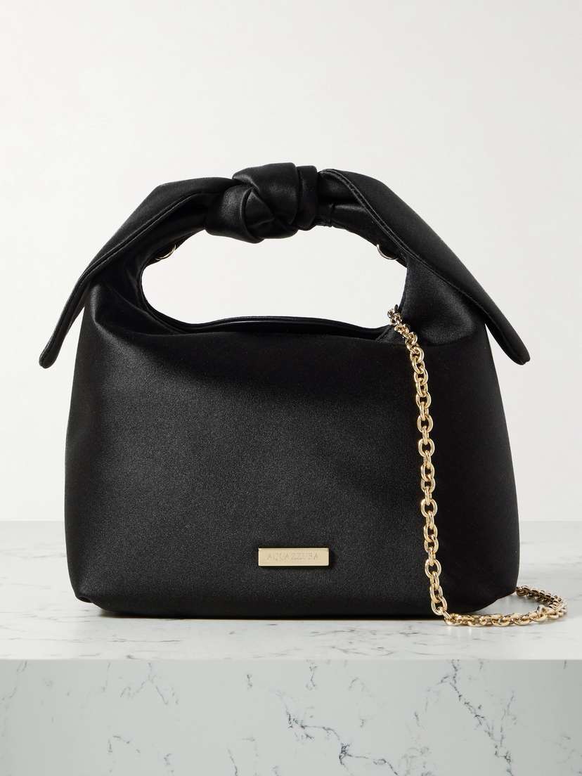 Aquazzura Bow Tie Mini Satin Tote
