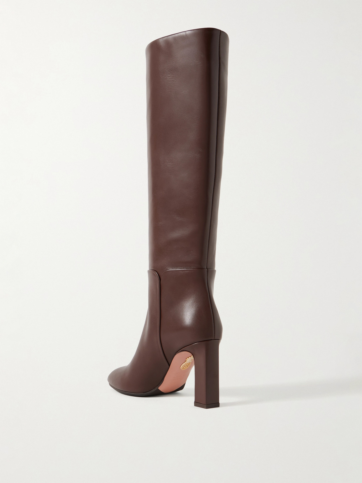 Aquazzura Sellier 85 Leather Knee Boots In Brown