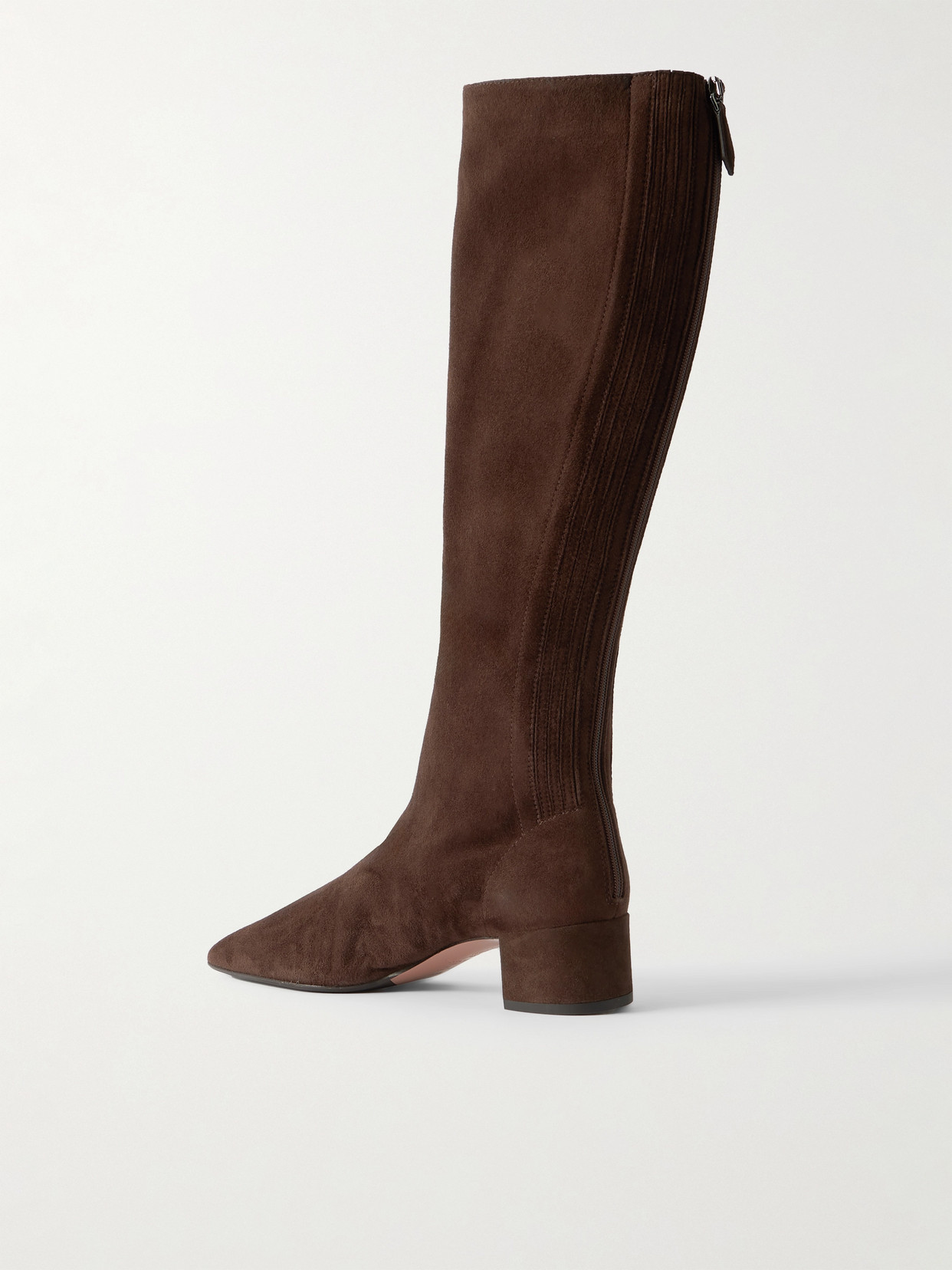 Aquazzura Saint Honoré 35 Suede Knee Boots In Brown