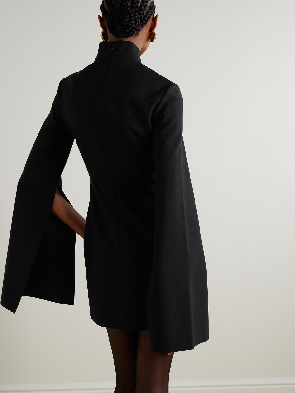 Laurel Crepe Mock-Neck Mini Dress