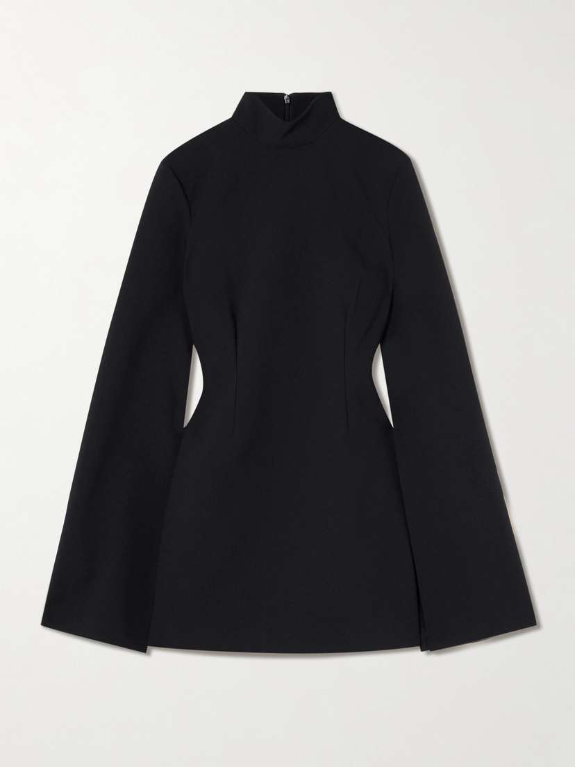 Solace London Laurel Crepe Mock-neck Mini Dress