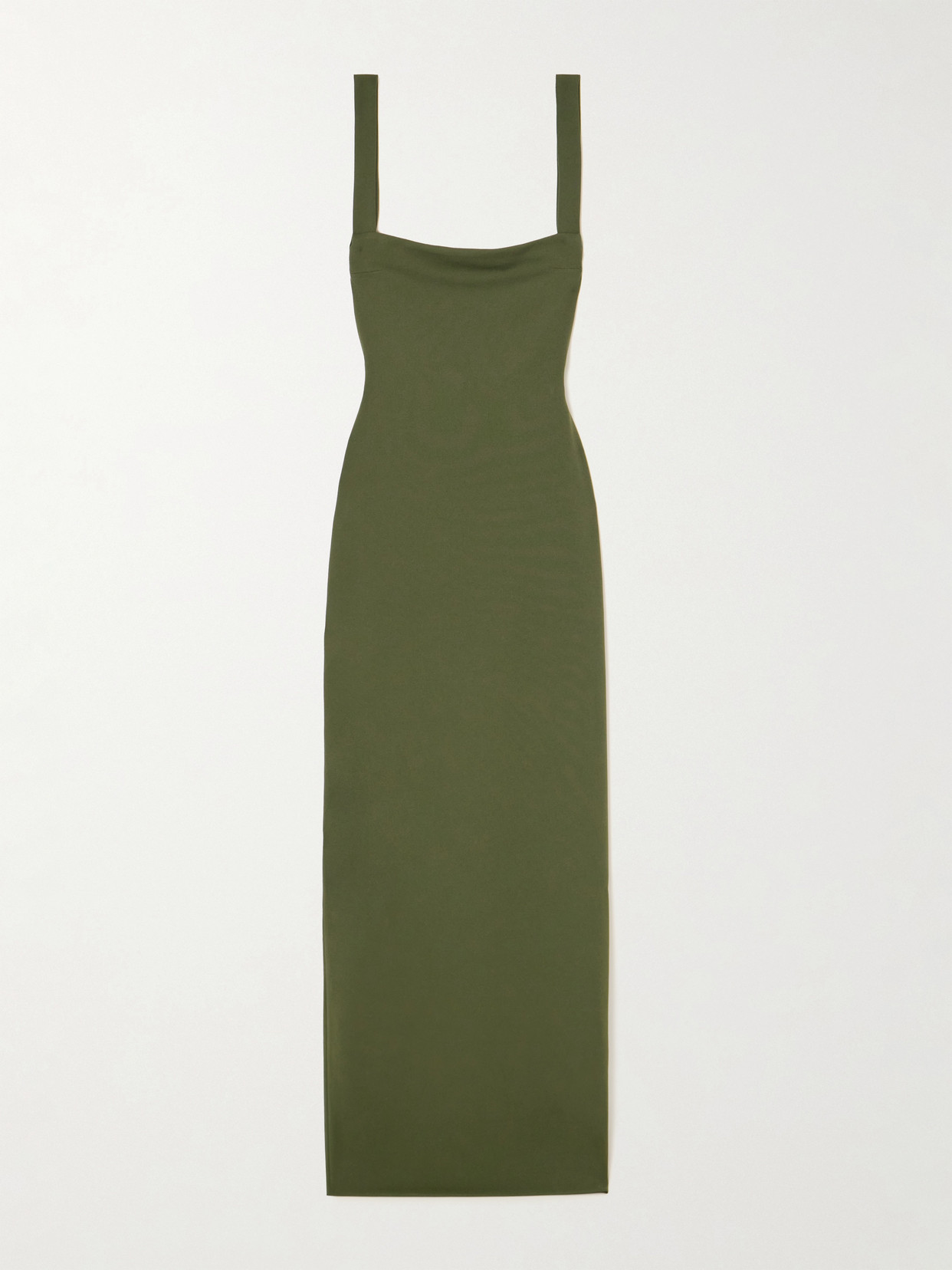 Solace London Joni Stretch-crepe Maxi Dress In Green