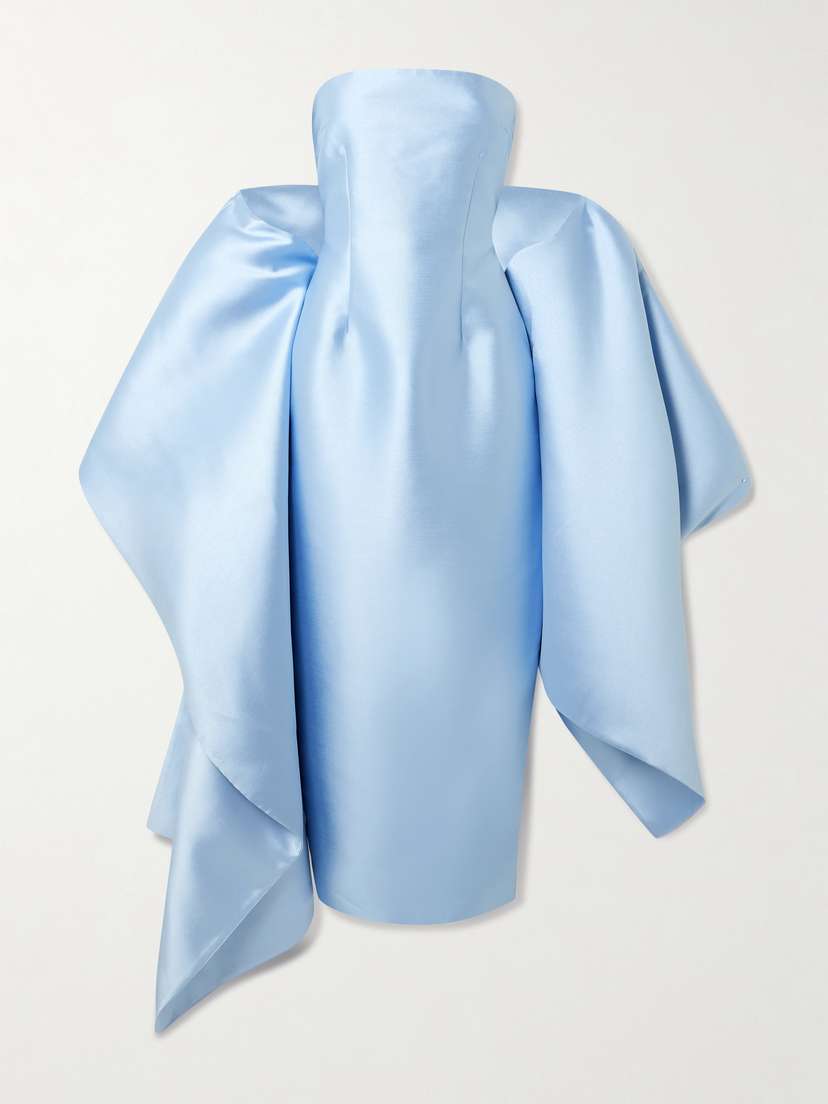 Solace London Renee Cape-effect Satin Midi Dress