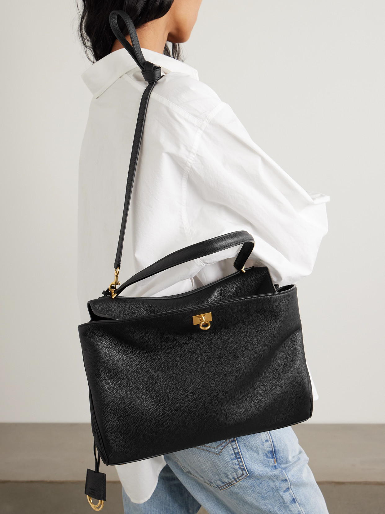 Rodeo Medium Textured-Leather Shoulder Bag