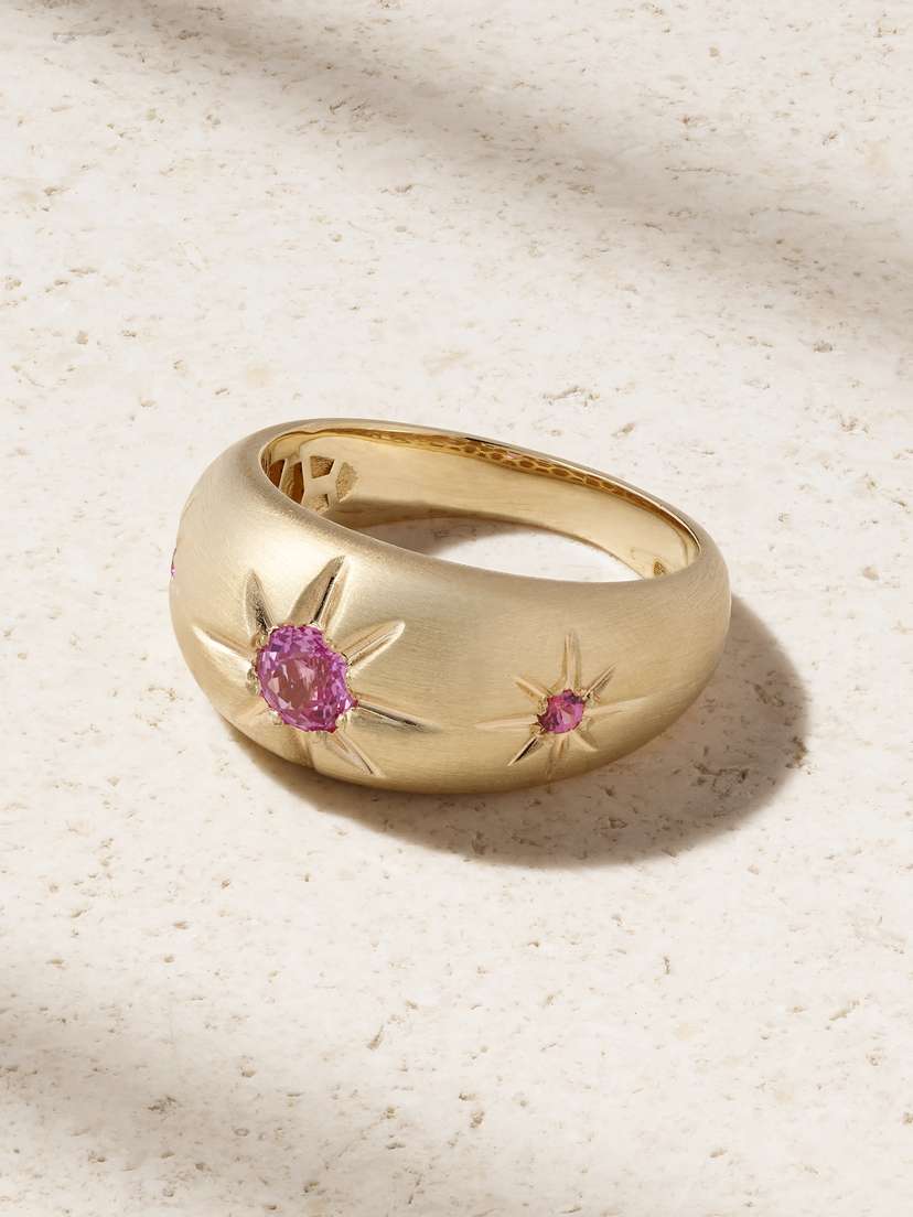 Jacquie Aiche Starburst 14-karat Gold Sapphire Ring