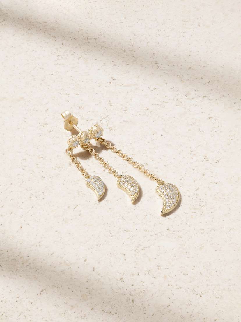 Jacquie Aiche Triple Sophia 14-karat Gold Diamond Single Earring
