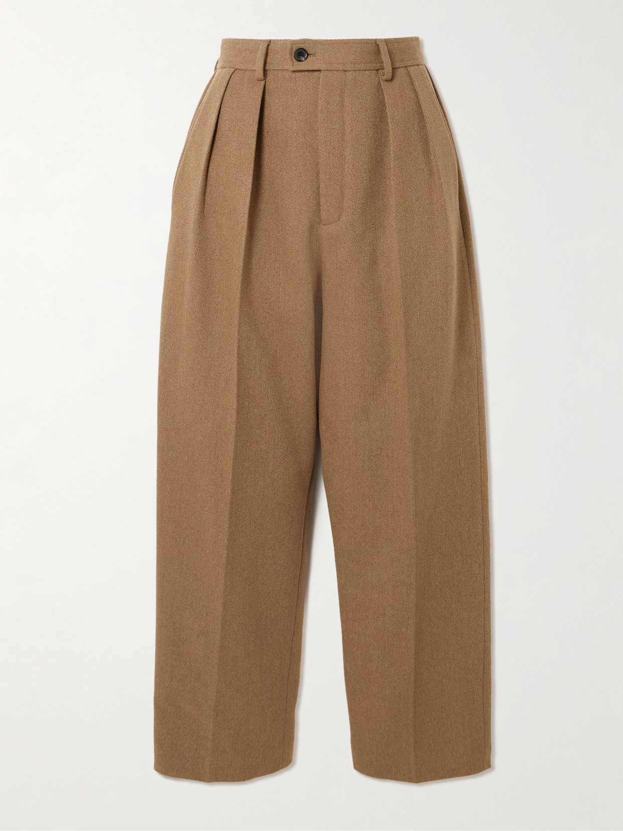 Loro Piana Rodger Pleated Rain System® Wool-twill Tapered Pants In Brown