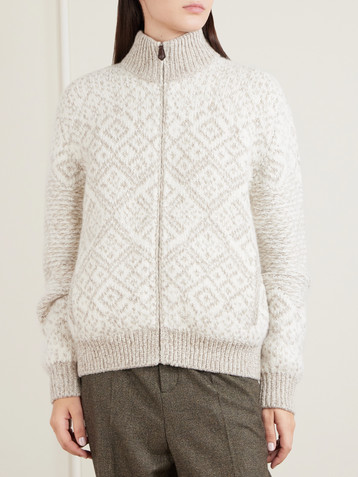 Loro Piana - Holiday Noel jacquard-knit cashmere cardigan | Plush