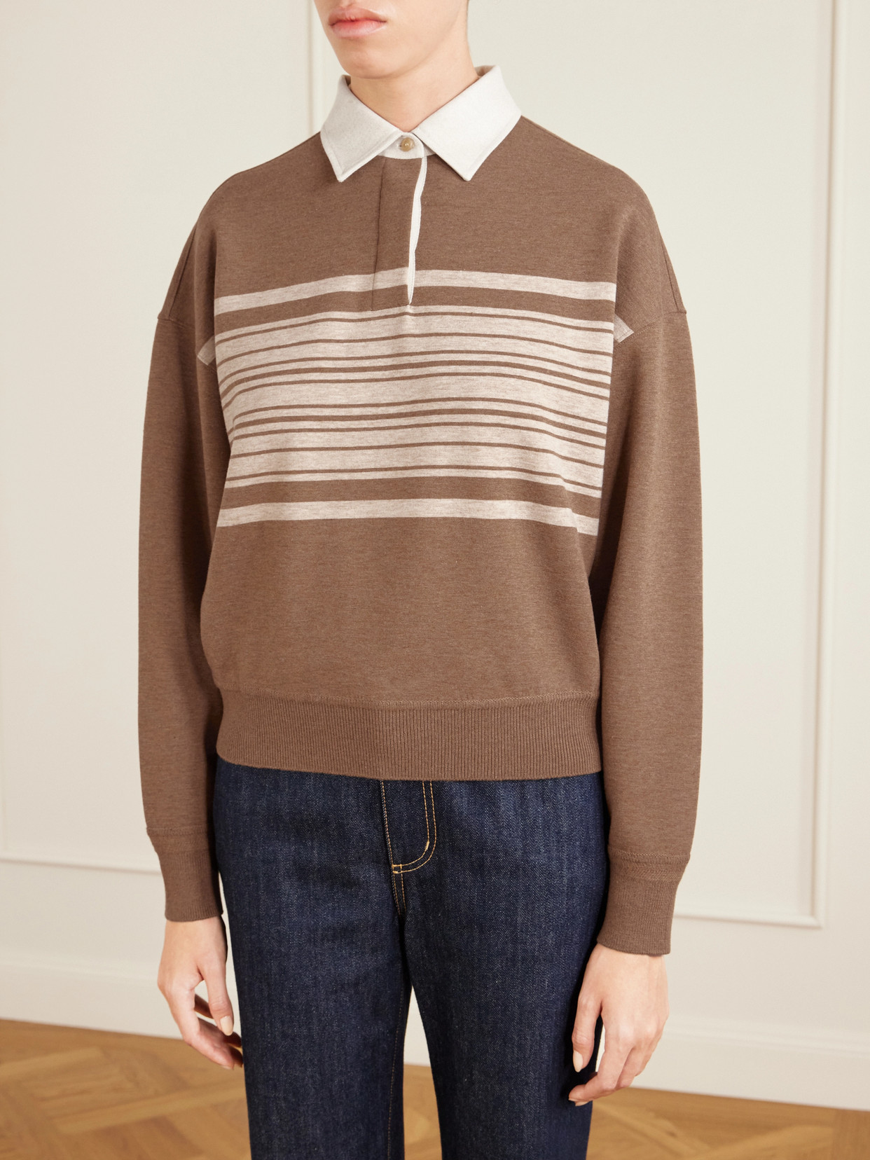 Striped Wool And Cashmere-Blend Polo