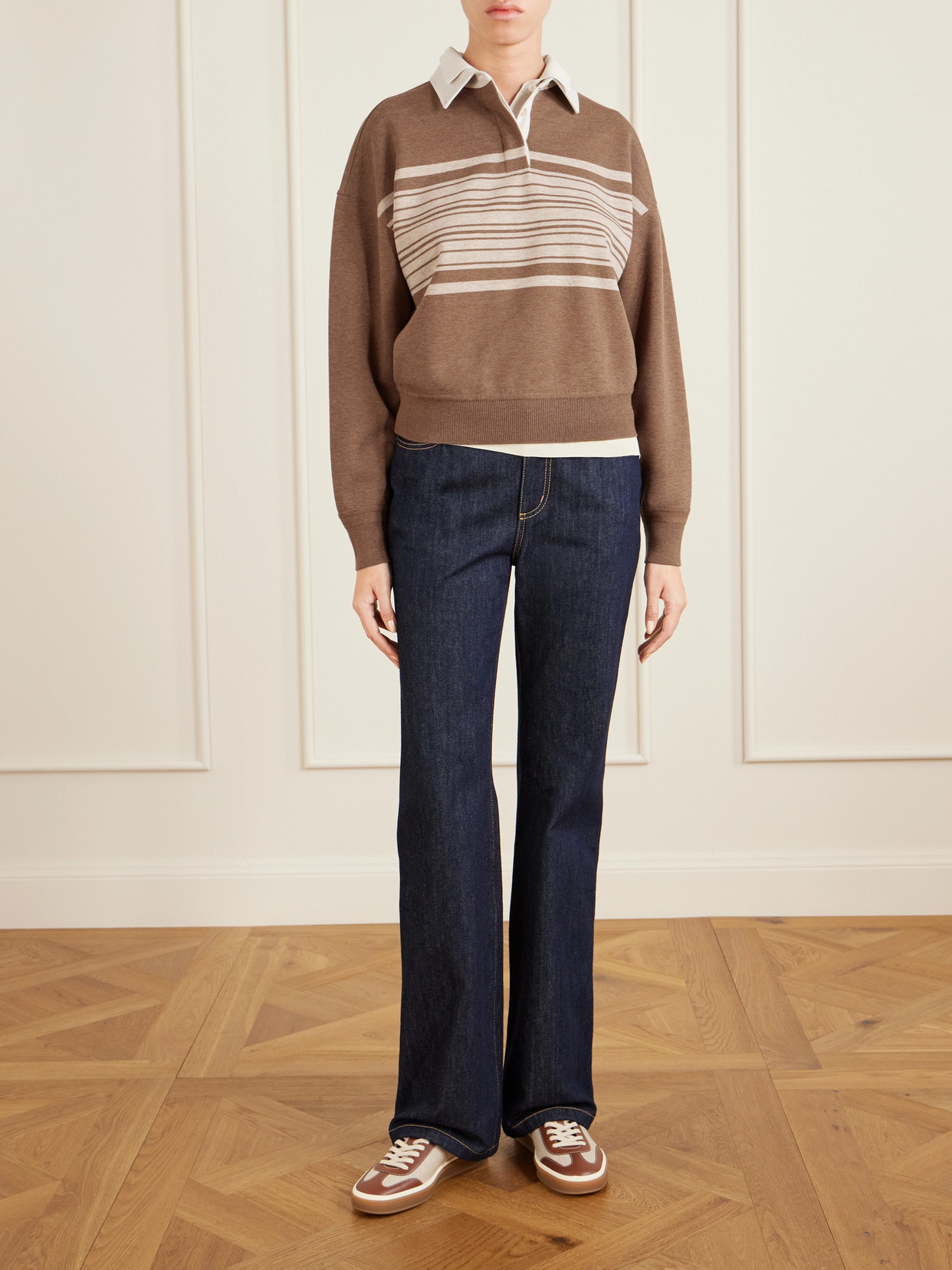 Striped Wool And Cashmere-Blend Polo