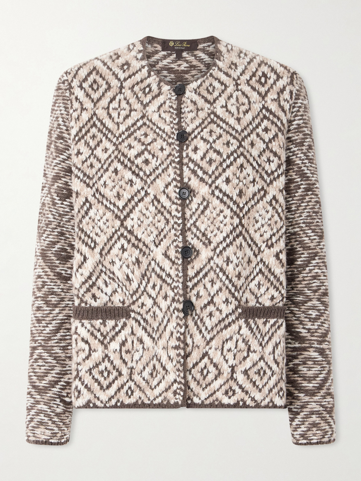 Loro Piana Jacquard-knit Cashmere Cardigan In Animal Print
