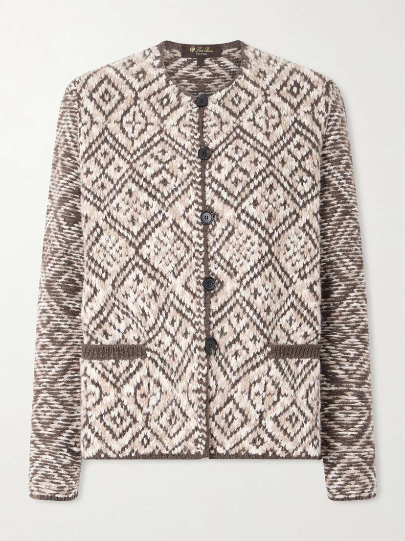 Loro Piana Jacquard-knit Cashmere Cardigan