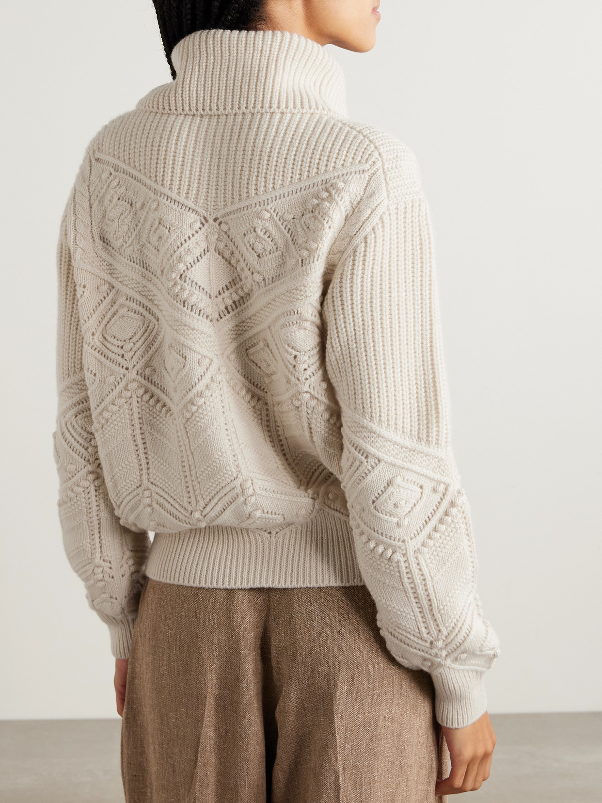 Loro Piana Cashmere Zip-up Cardigan In Neutral