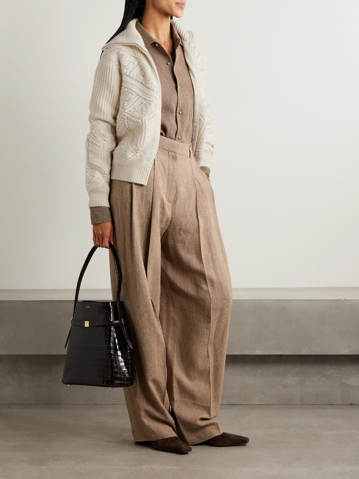 Loro Piana Cashmere Zip-up Cardigan In Neutral