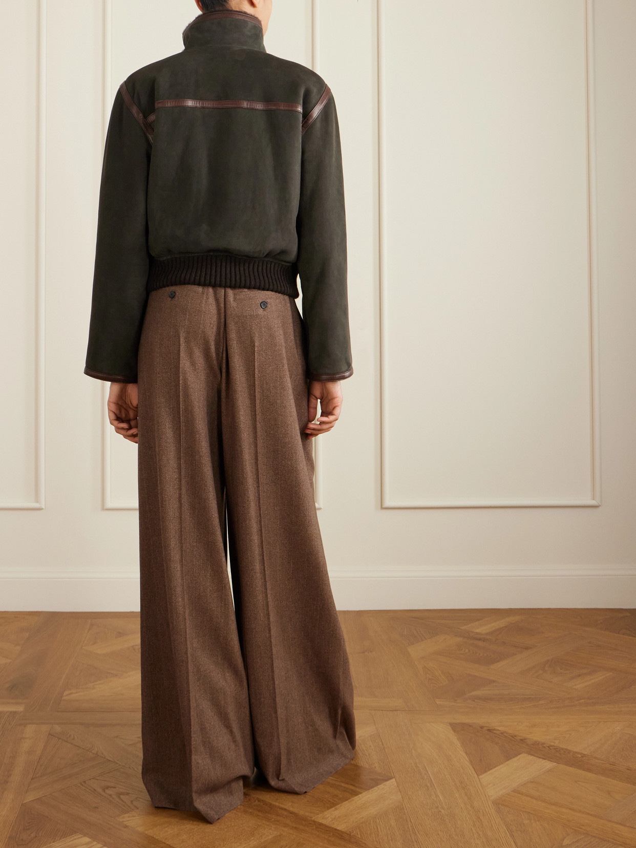 Jekel Leather-Trimmed Shearling-Lined Jacket