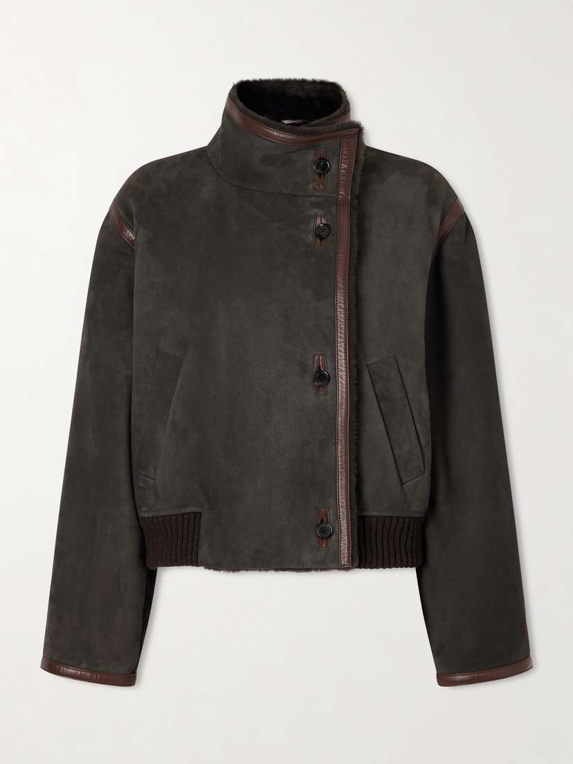 Loro Piana Jekel Leather-trimmed Shearling-lined Suede Jacket