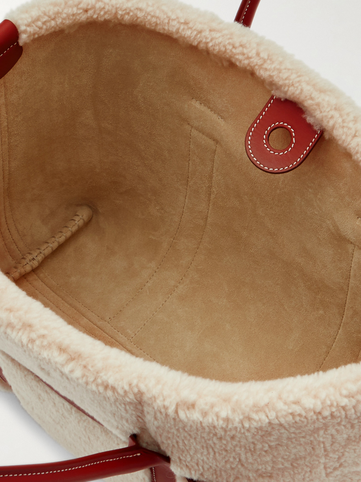 Ghiera Small Leather-Trimmed Cashmere And Silk-Blend Fleece Tote