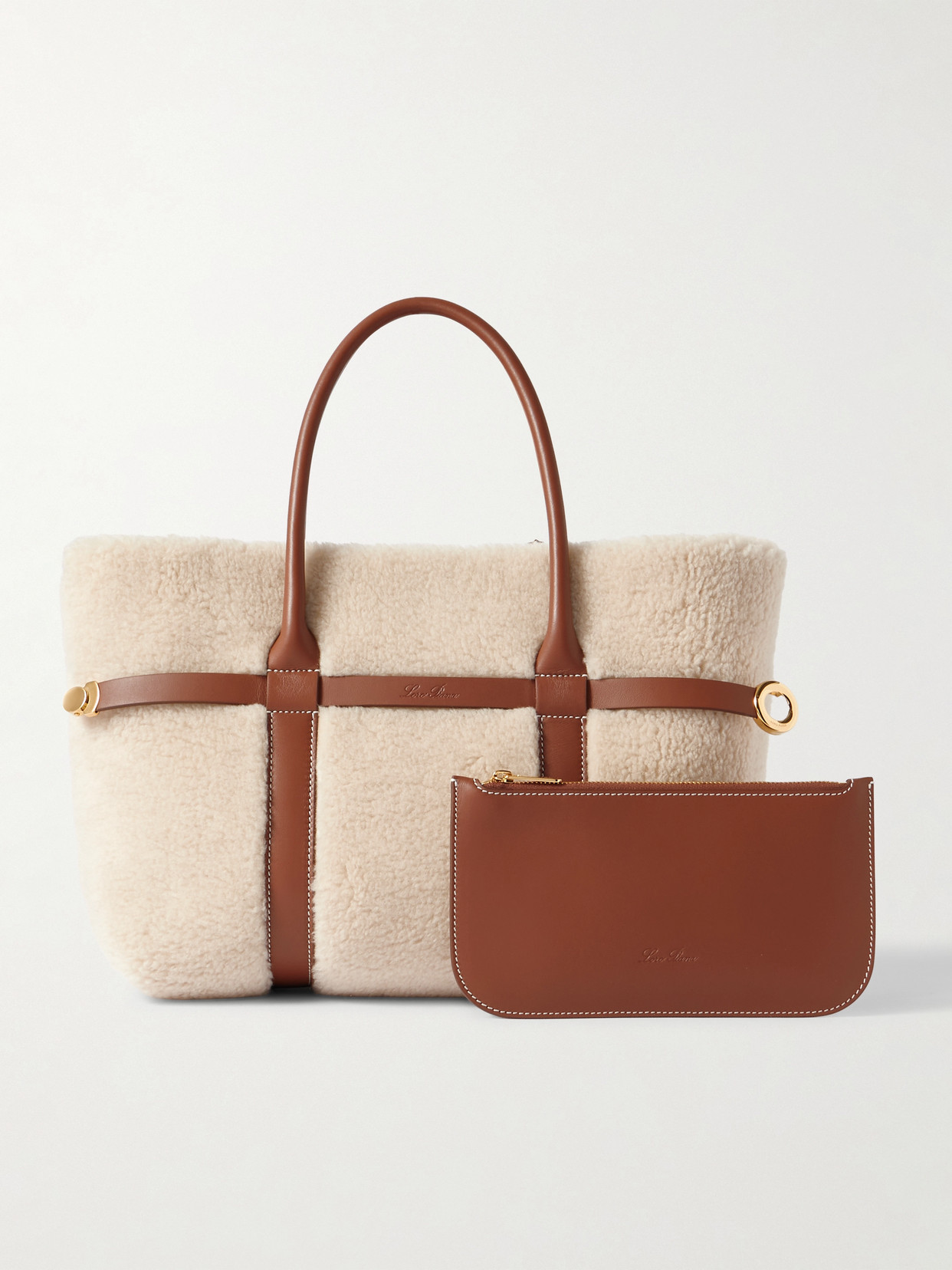 Ghiera Small Leather-Trimmed Cashmere And Silk-Blend Fleece Tote