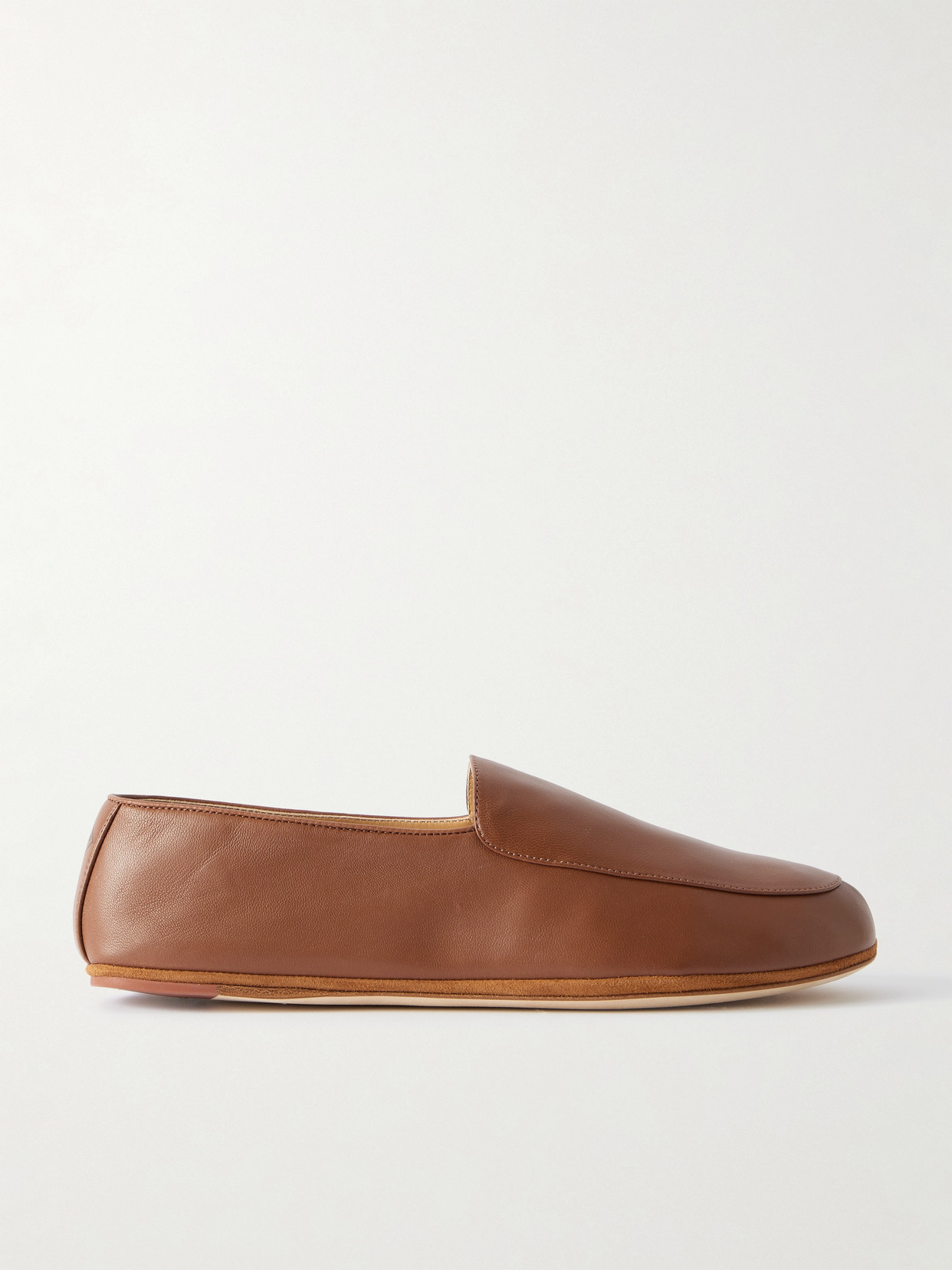 Loro Piana Anton Walk Leather Loafers In Brown