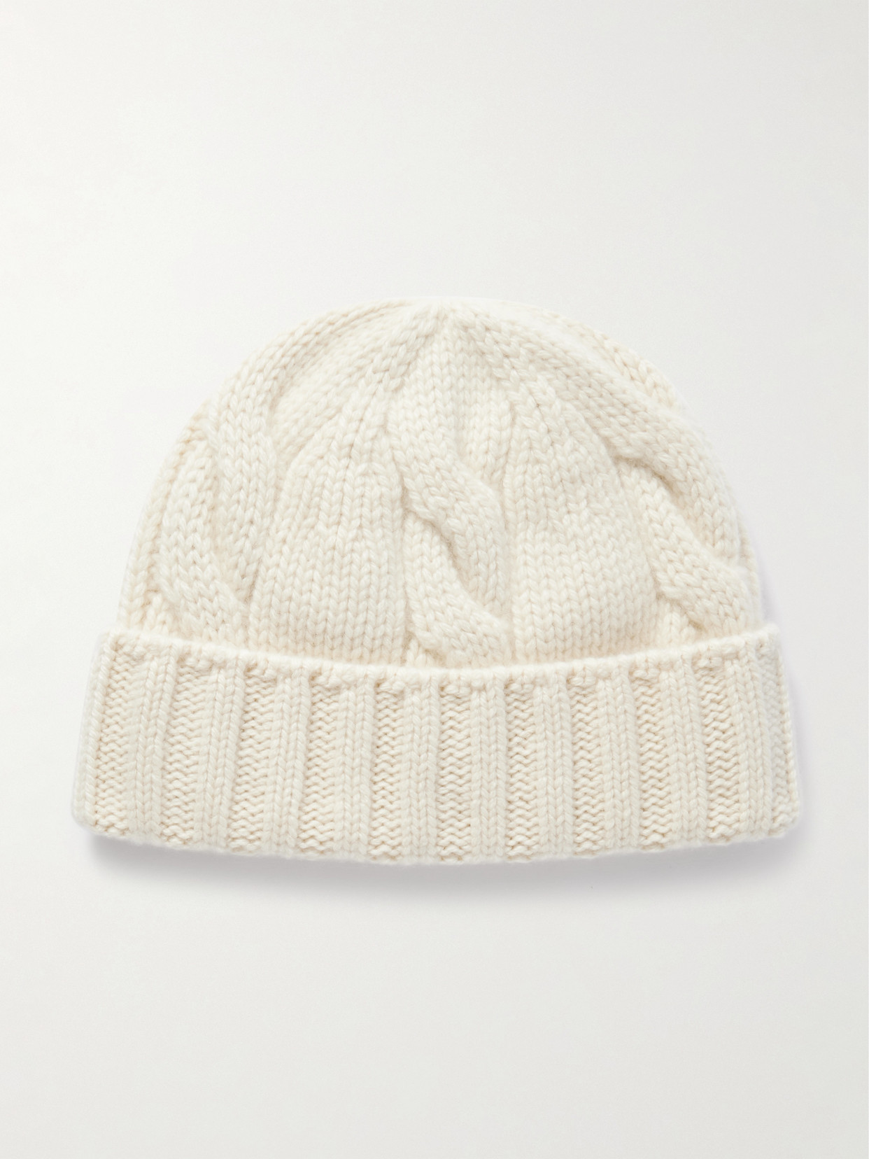 Loro Piana Cable-knit Cashmere Beanie In White