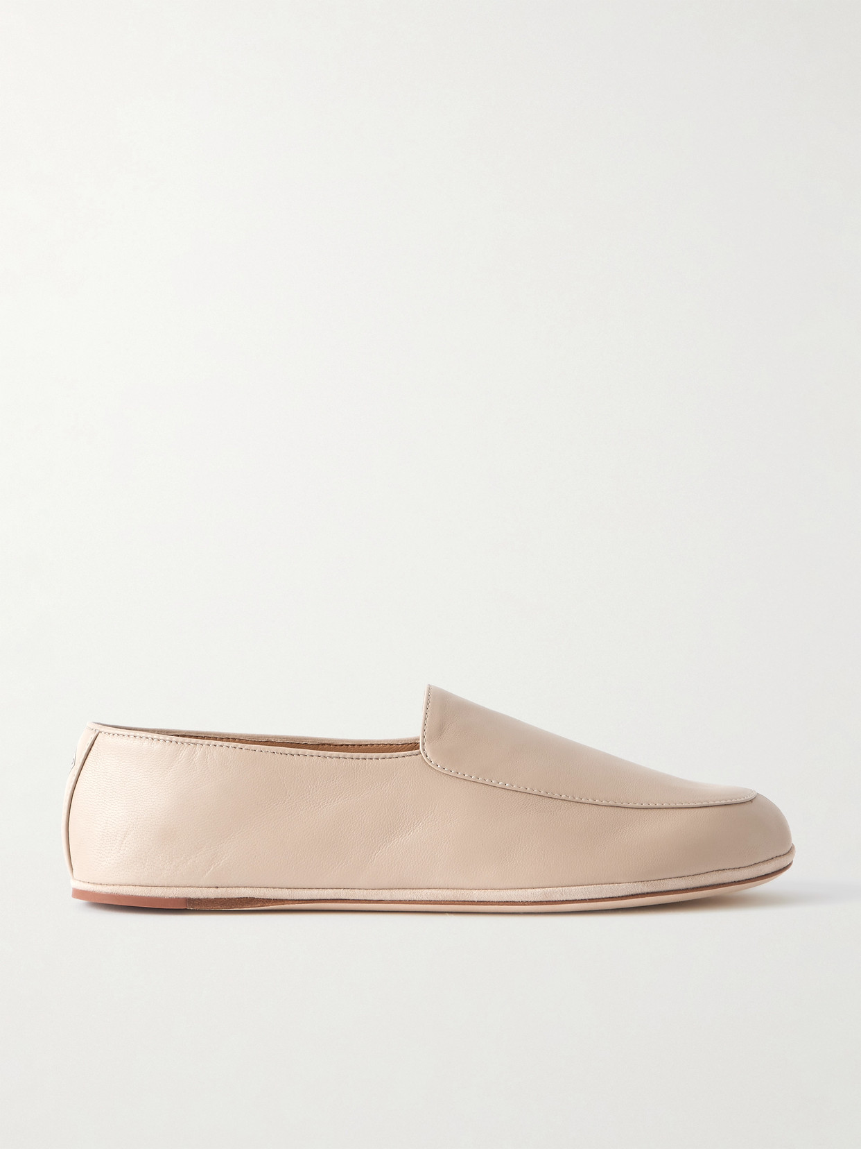 Loro Piana Anton Walk Leather Loafers In Neutral