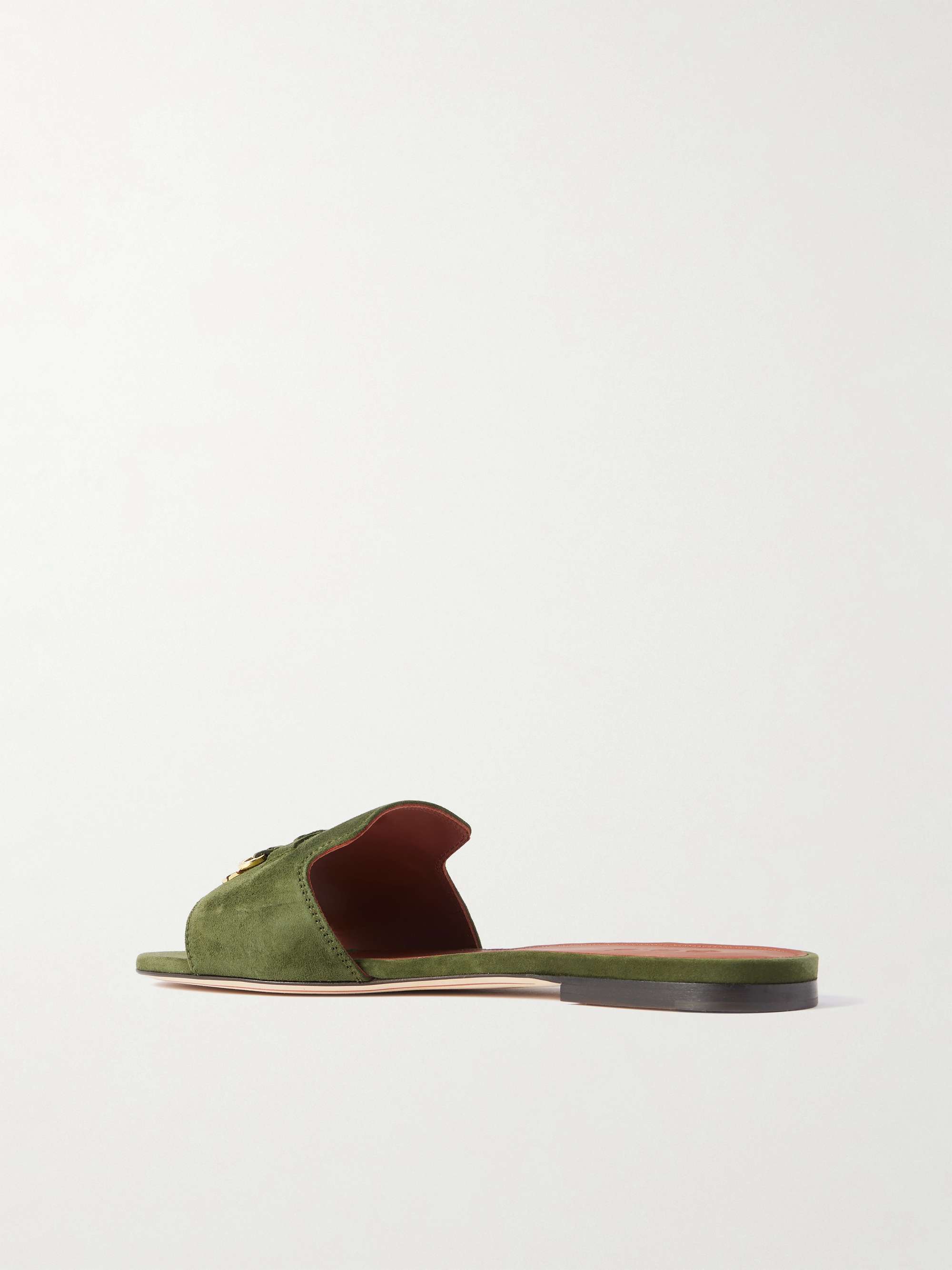 LORO PIANA Summer Charms suede slides
