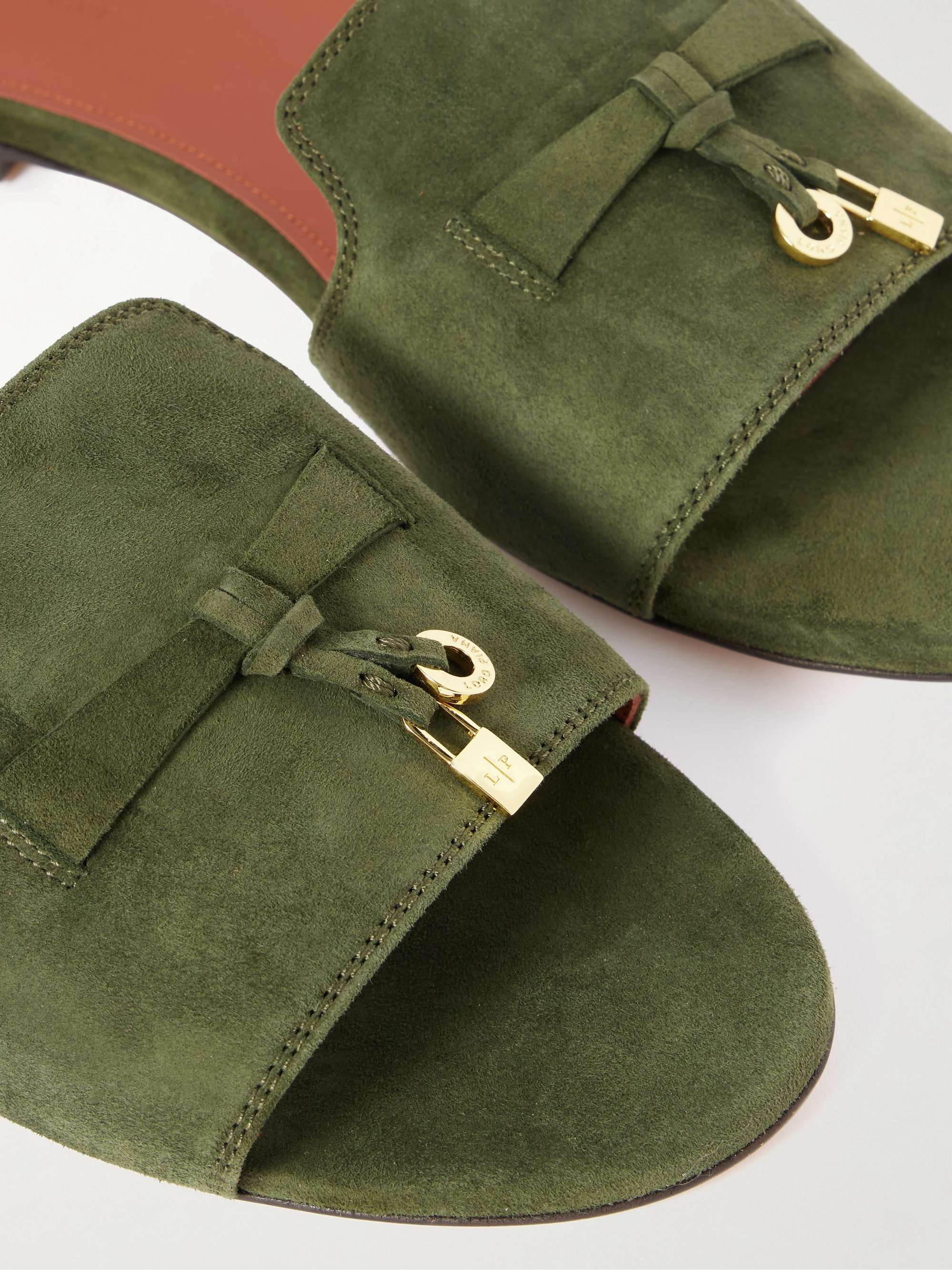 LORO PIANA Summer Charms suede slides