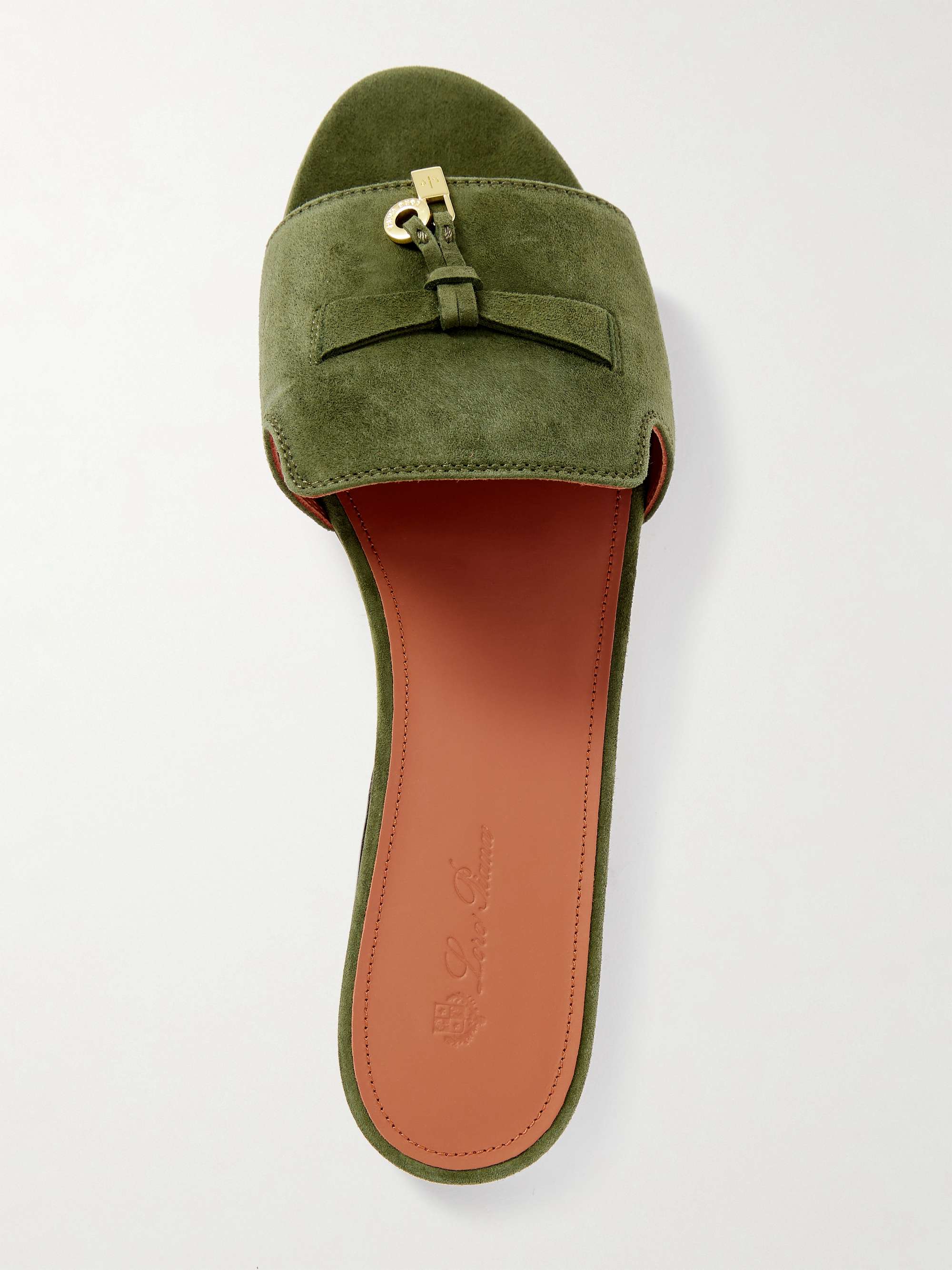 LORO PIANA Summer Charms suede slides