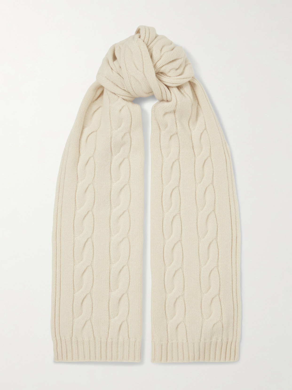 Loro Piana Cable-knit Cashmere Scarf In Neutral