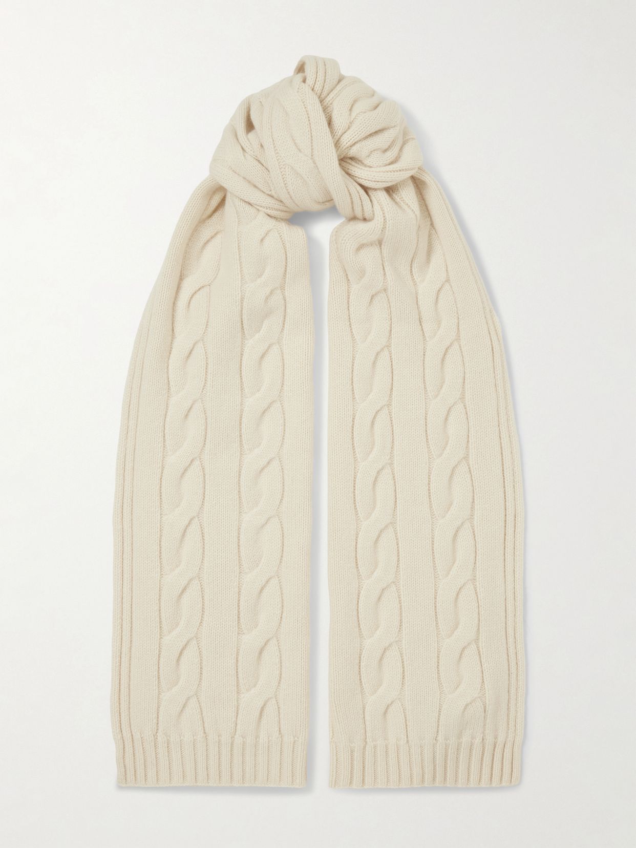 cable knit cashmere scarf