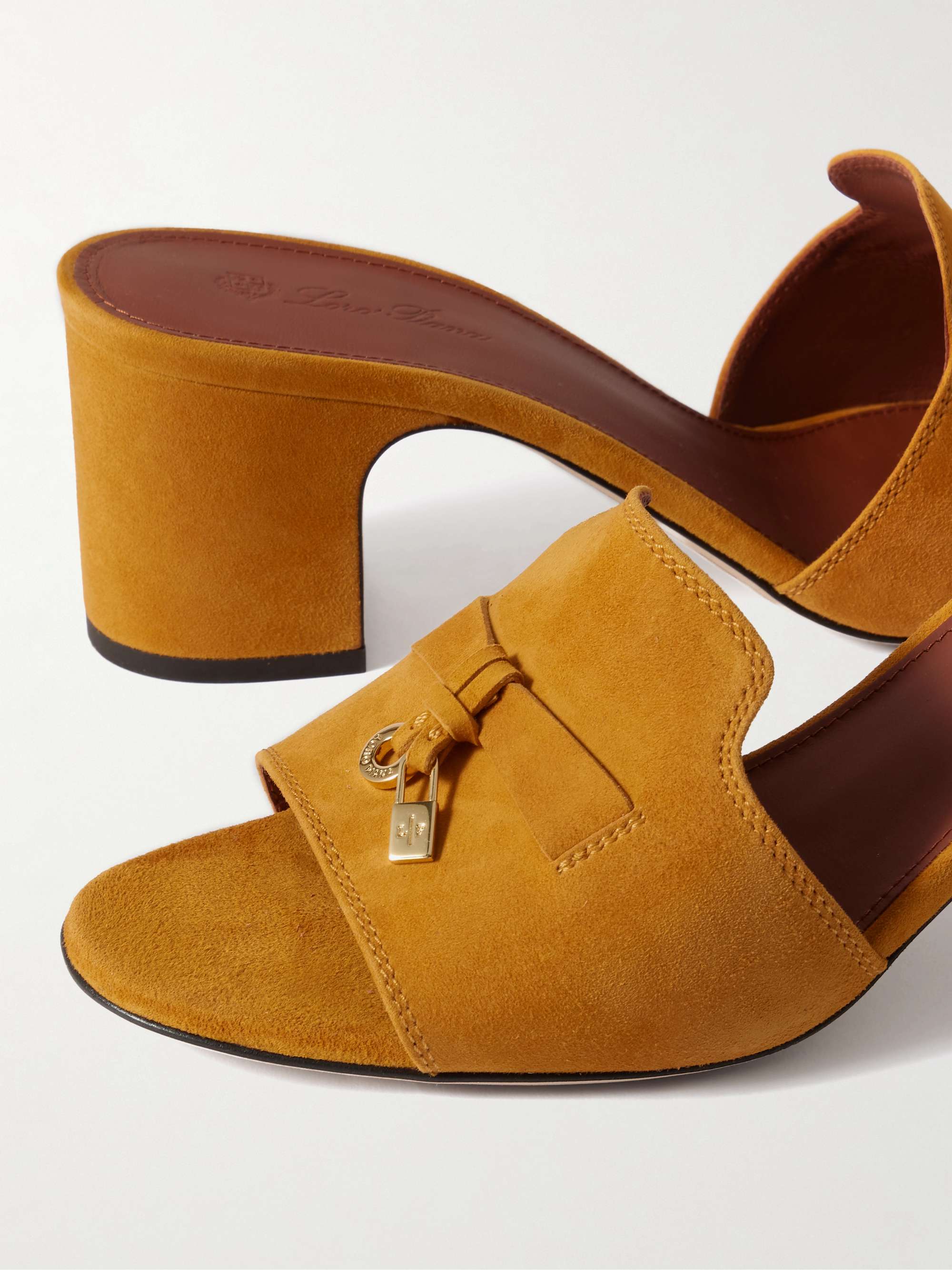 LORO PIANA Summer Charms embellished suede mules