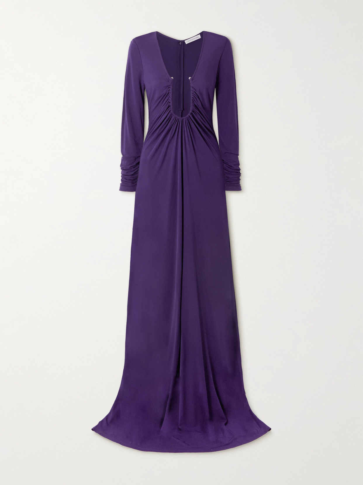 Christopher Esber - Arced Palm Gathered Jersey Maxi Dress - Purple