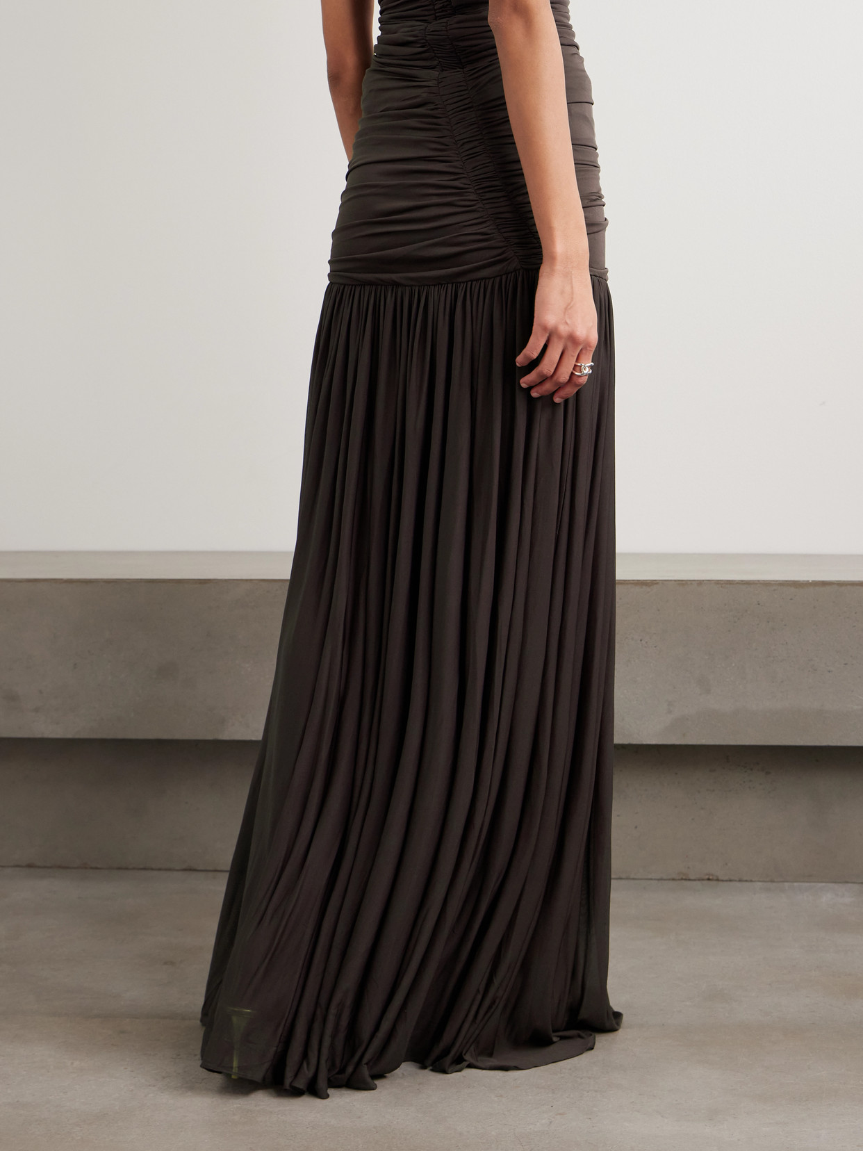 Orion Ruched Gathered Jersey Maxi