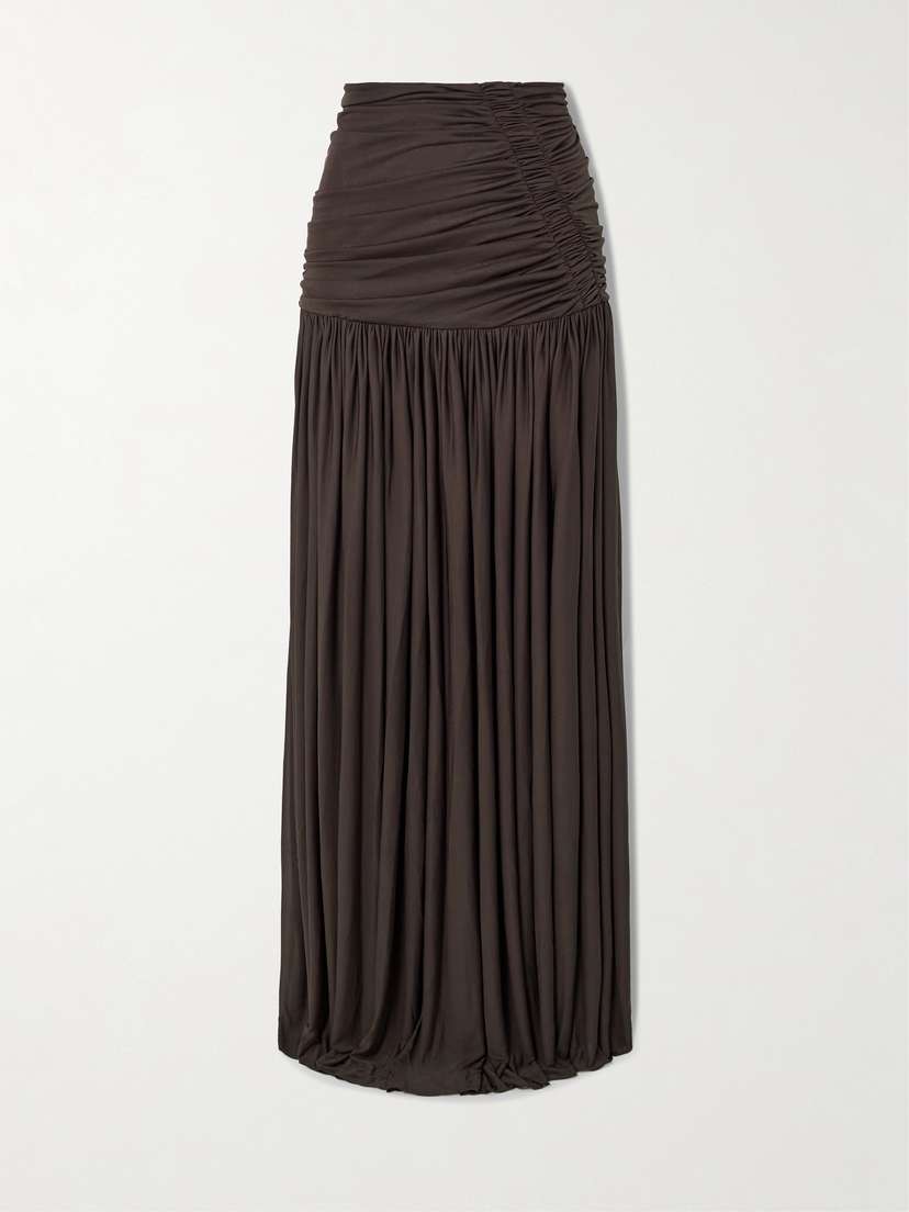 Christopher Esber Orion Ruched Gathered Jersey Maxi Skirt