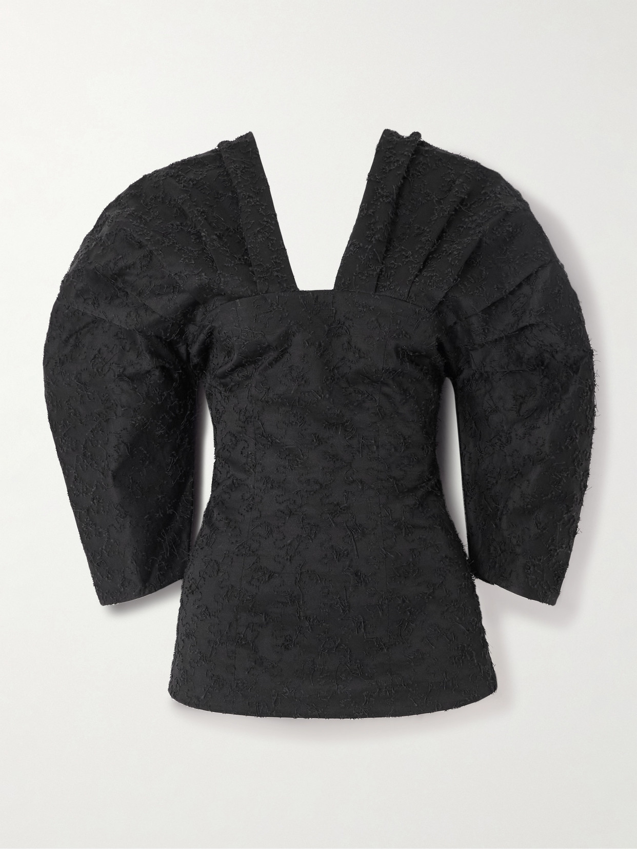 D'estree Alice Gathered Fil Coupé Organic Cotton Top In Black