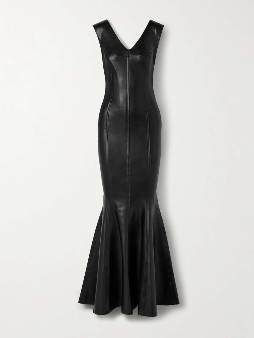 Norma Kamali Grace Paneled Vegan Gown