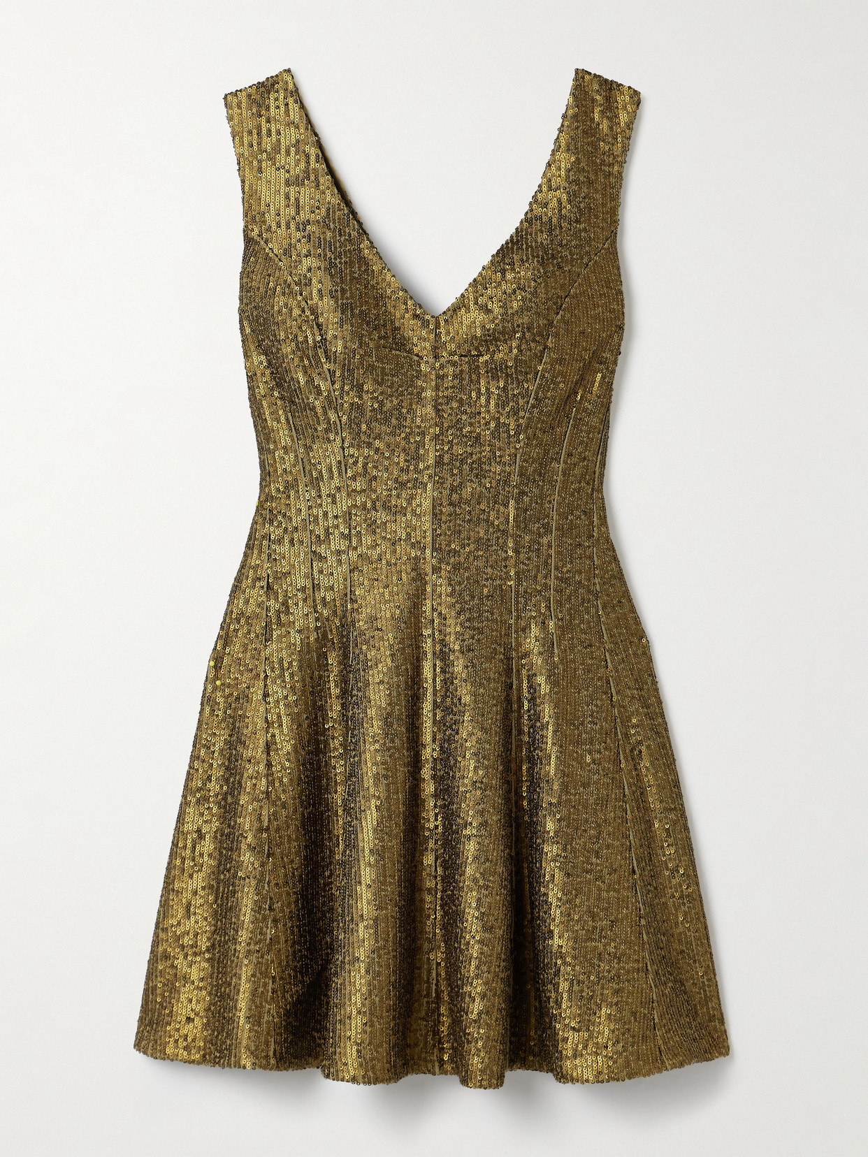 Norma Kamali Grace Sequined Stretch-jersey Mini Dress In Gold