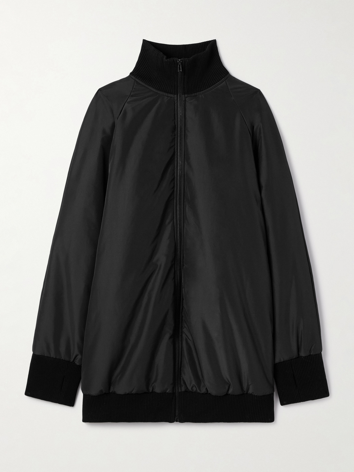 Norma Kamali Oversized Padded Shell Bomber Jacket In Black