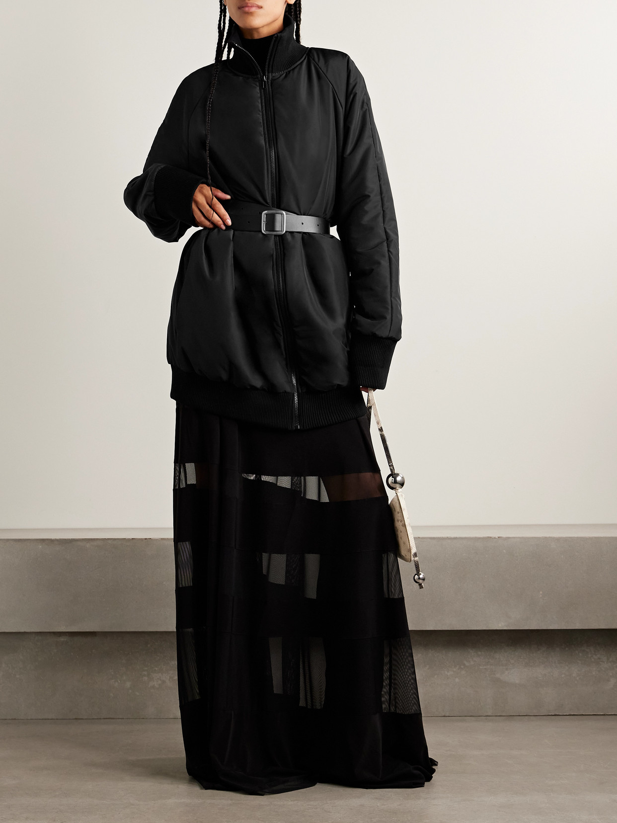 Oversized Padded Shell Bomber Jacket