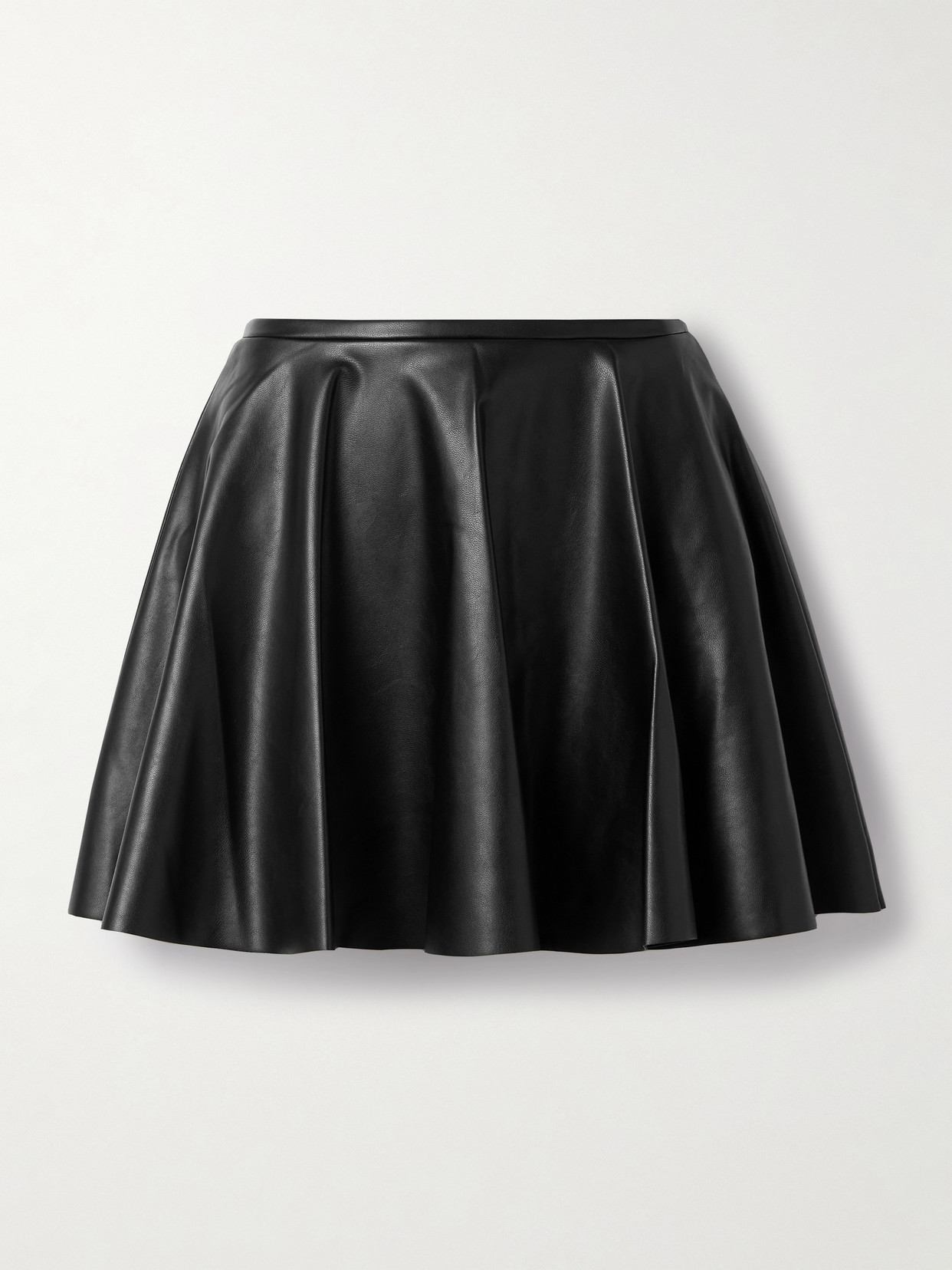 Norma Kamali Pleated Pu Mini Skirt In Black