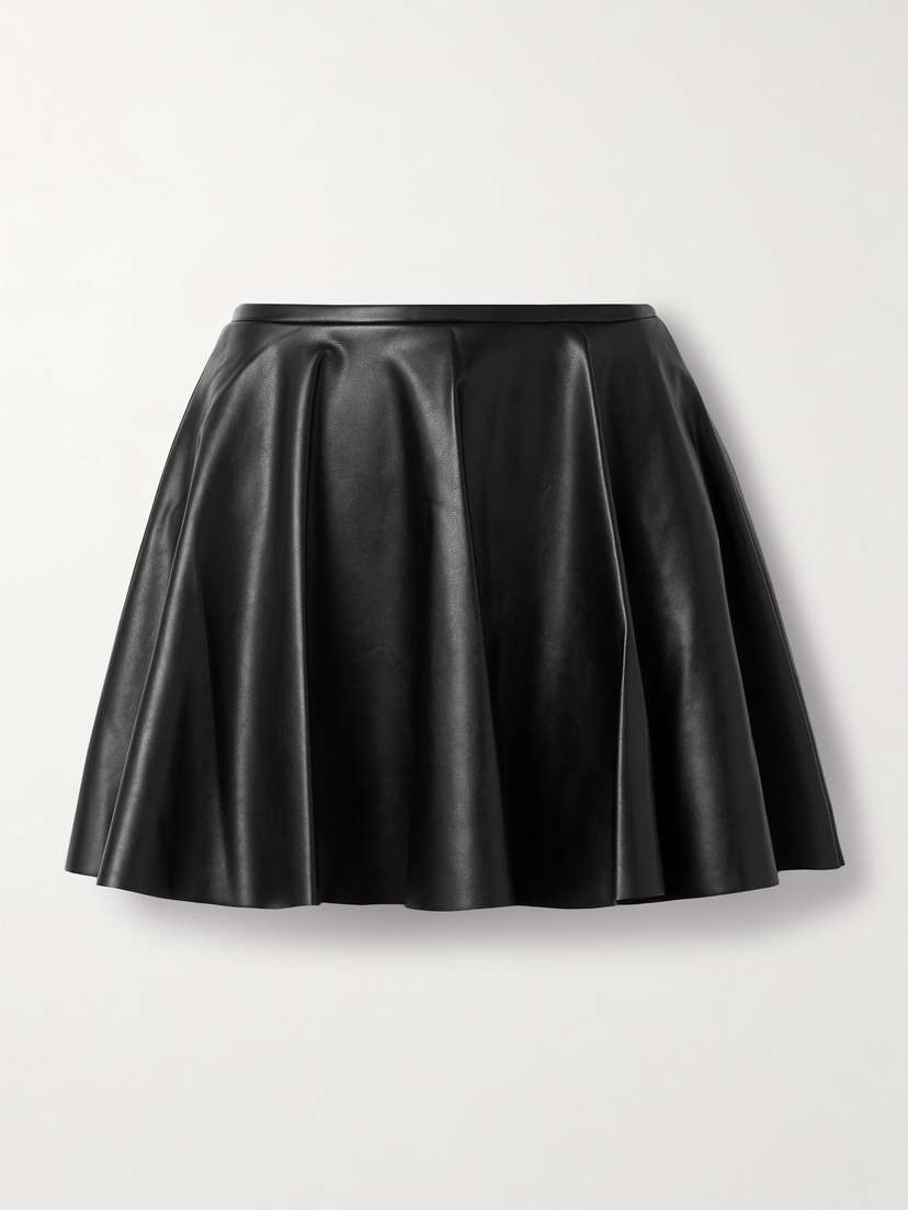 Norma Kamali Pleated Pu Mini Skirt