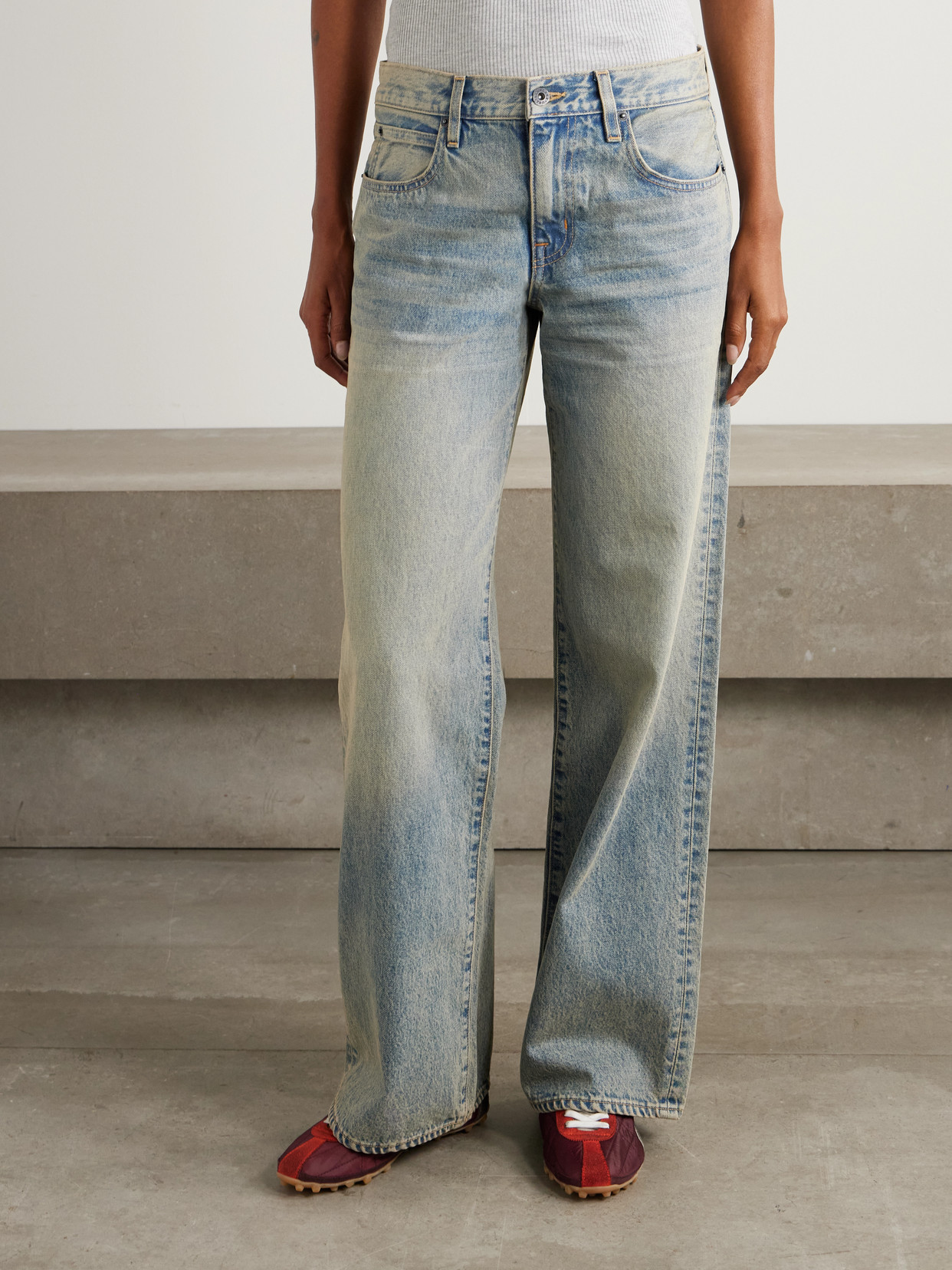 Slvrlake Mica Low-rise Wide-leg Jeans In Blue