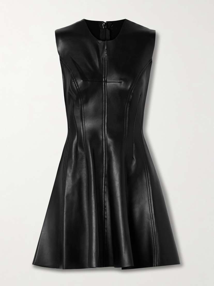 Norma Kamali Grace Paneled Vegan Mini Dress